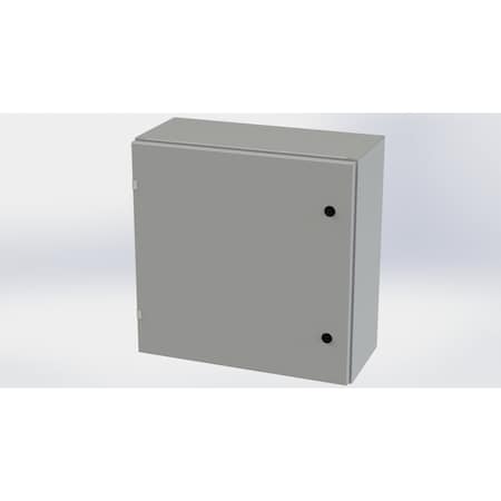 Saginaw Control & Engineering 1/4 Turn Latch Electrical Enclosures, 24 in H, 10 in D, 24 in W, NEMA 3R, 4, 12, 13, Carbon Steel SCE-24EL2410LP